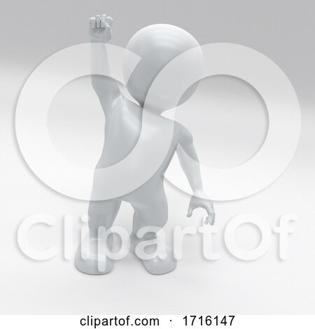 3D Morph Man with Fist Raised Protesting by KJ Pargeter