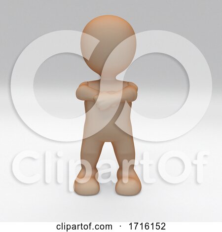 3D Morph Man with Arms Folded Protesting Peacefully by KJ Pargeter