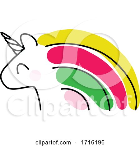 Unicorn with Rainbow Hair. by elena