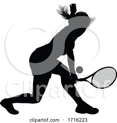 Tennis Silhouette Sport Player Woman by AtStockIllustration
