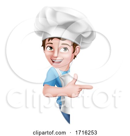 Kid Cartoon Boy Chef Cook Baker Child Sign by AtStockIllustration