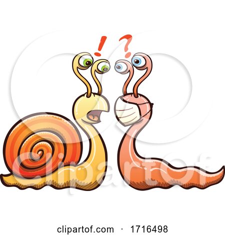 Snail at Home and Snail Wearing a Mask by Zooco