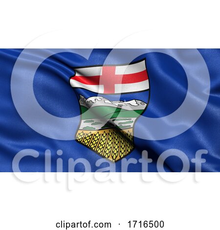 Flag of Alberta Waving in the Wind by stockillustrations