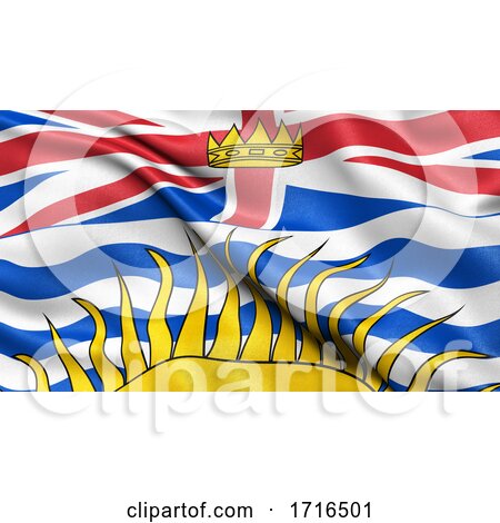 Flag of British Columbia Waving in the Wind by stockillustrations