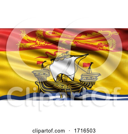 Flag of New Brunswick Waving in the Wind by stockillustrations
