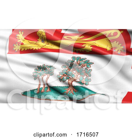 Flag of Prince Edward Island Waving in the Wind by stockillustrations