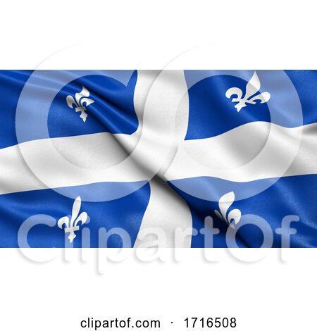 Flag of Quebec Waving in the Wind by stockillustrations