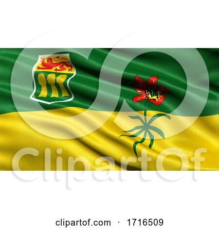 Flag of Saskatchewan Waving in the Wind by stockillustrations