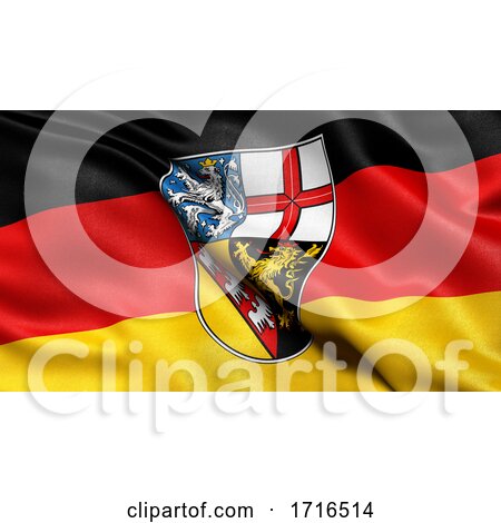 Flag of Saarland Waving in the Wind by stockillustrations