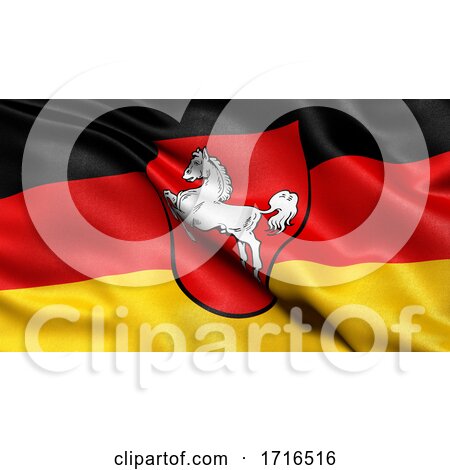 Flag of Lower Saxony Waving in the Wind by stockillustrations