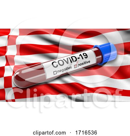 Flag of Bremen Waving in the Wind with a Positive Covid 19 Blood Test Tube by stockillustrations