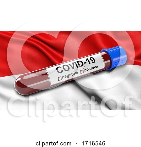Flag of Hesse Waving in the Wind with a Positive Covid 19 Blood Test Tube by stockillustrations