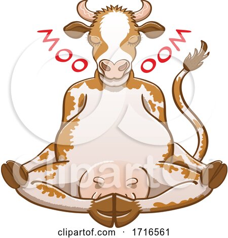 Cartoon Meditating Cow by Zooco
