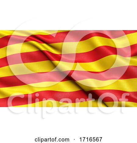 Flag of Catalonia Waving in the Wind by stockillustrations