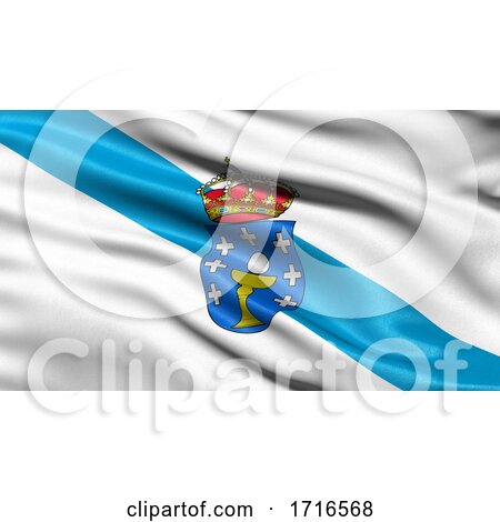 Flag of Galicia Waving in the Wind by stockillustrations