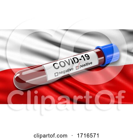 Flag of Thuringia Waving in the Wind with a Positive Covid 19 Blood Test Tube by stockillustrations