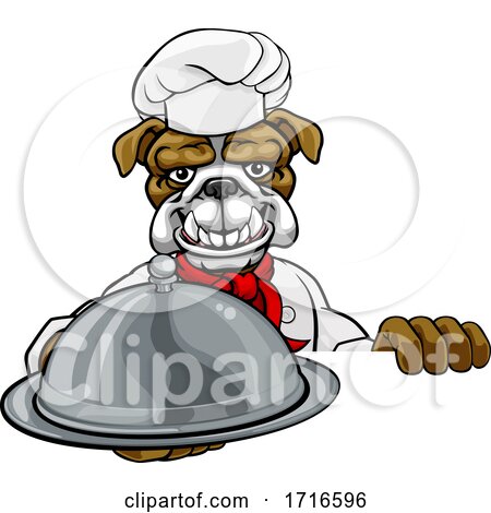 Bulldog Chef Mascot Sign Cartoon by AtStockIllustration