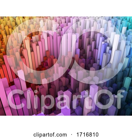 3D Abstract Background with Landscape of Blocks by KJ Pargeter