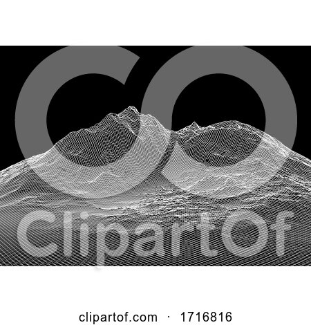 Abstract Background with Wireframe Landscape by KJ Pargeter