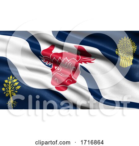 Flag of Oxfordshire Waving in the Wind by stockillustrations