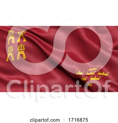 Flag of the Region of Murcia Waving in the Wind by stockillustrations