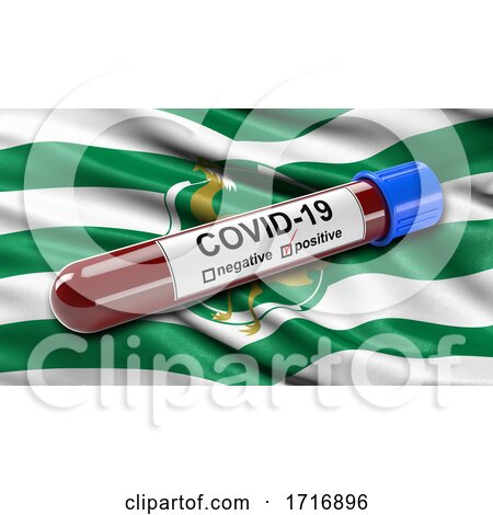Flag of Wiltshire Waving in the Wind with a Positive Covid 19 Blood Test Tube by stockillustrations