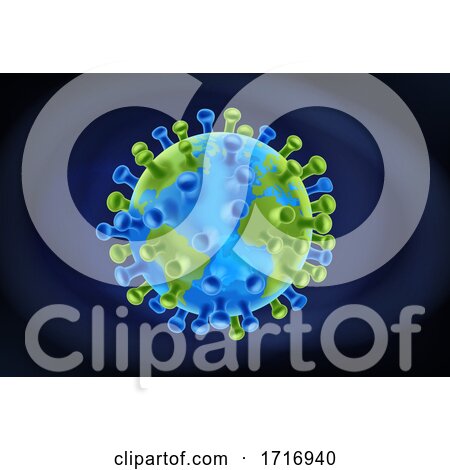 Coronavirus Virus Cell Global Pandemic World by AtStockIllustration