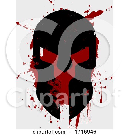 Spartan Helmet Silhouette on Grunge Background by elaineitalia