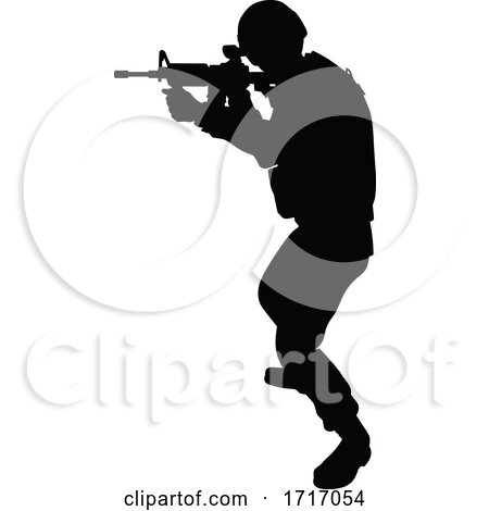 Soldier Silhouette by AtStockIllustration