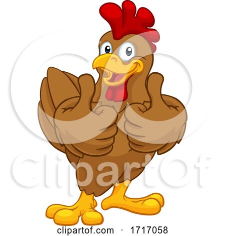 Chicken Cartoon Rooster Cockerel Character by AtStockIllustration