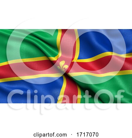 Flag of Lincolnshire Waving in the Wind by stockillustrations