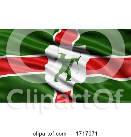 Flag of Nottinghamshire Waving in the Wind by stockillustrations