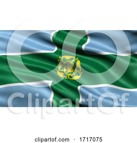 Flag of Derbyshire Waving in the Wind by stockillustrations