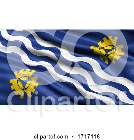 Flag of Merseyside Waving in the Wind by stockillustrations