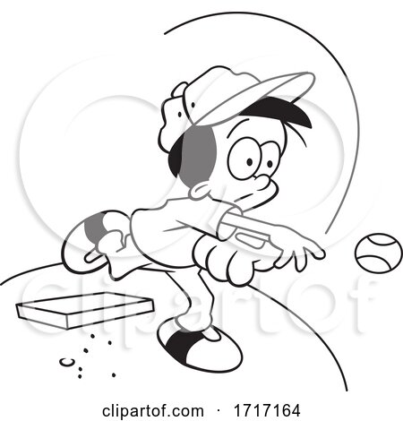 Boy Pitching a Baseball in Black and White by Johnny Sajem