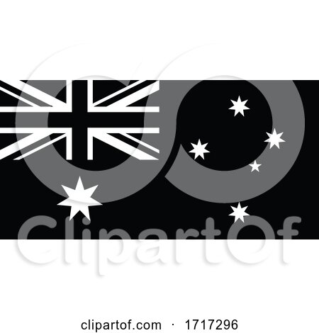 National Flag of the Country or Nation of Australia Black and White by patrimonio