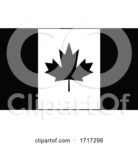 National Flag of the Country or Nation of Canada Black and White by patrimonio
