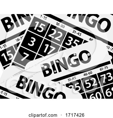Bingo Cards Black and White Background with Flowers and Grunge by elaineitalia