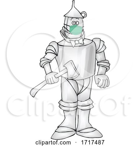 Cartoon Tin Man Wearing a Mask by djart