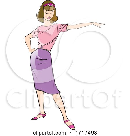 Fashionable Young Woman in a Purple Skirt by Lal Perera
