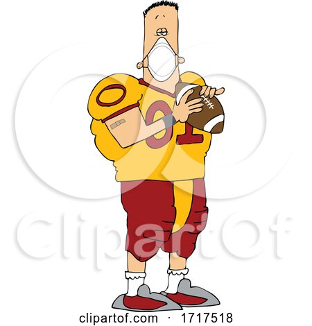 Cartoon Football Player Wearing a Mask by djart