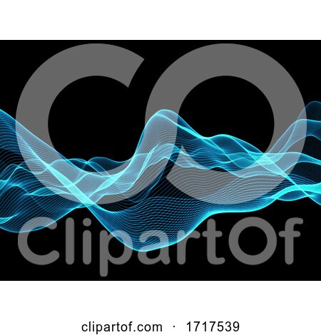 3D Blue Flowing Abstract Lines Background by KJ Pargeter