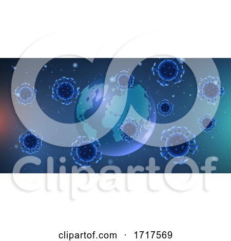 Medical Banner with Covid 19 Virus Cells on a Globe Design by KJ Pargeter