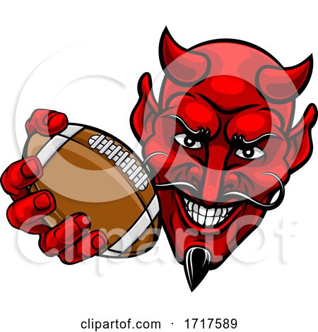 Devil American Football Sports Mascot Cartoon by AtStockIllustration