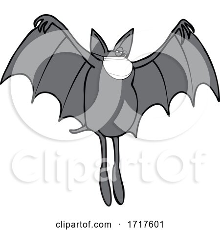 Cartoon Coronavirus Dog Bat Wearing a Mask by djart