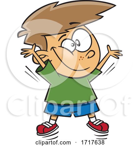 Cartoon Boy Doing Jumping Jacks by toonaday