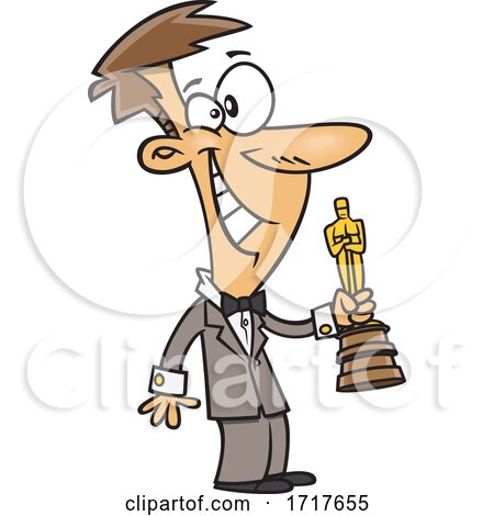 Cartoon Man Giving or Receiving an Award by toonaday