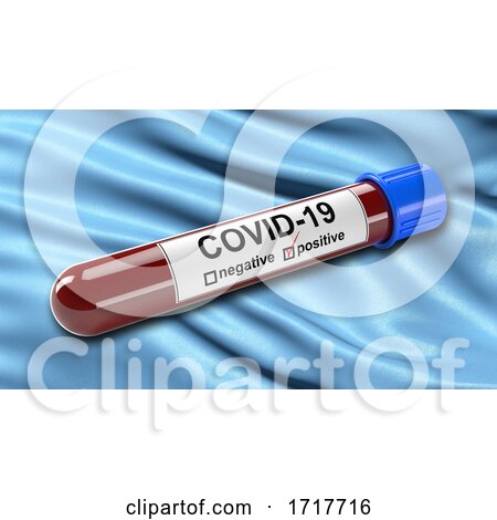 Flag of Cochabamba Waving in the Wind with a Positive Covid 19 Blood Test Tube by stockillustrations