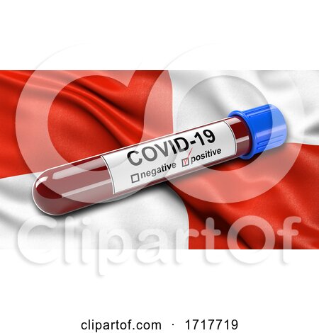 Flag of Chuquisaca Waving in the Wind with a Positive Covid 19 Blood Test Tube by stockillustrations