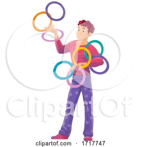 Circus Performer with Rings by Vector Tradition SM